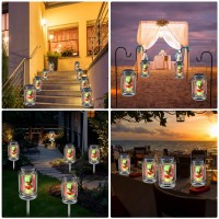 Angmln 2 Pack Solar Fairy Lanterns Adorable Hummingbird Theme In Silver Glass Mason Jars Gifts For Mom Grandma And Women W