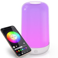 Smart Touch Table Lamp Works With App Dimmable Small Rgb Bedside Bed Lamp For Bedroom Cordless Led Night Desk Lamp Rechargeabl