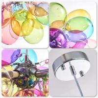 Beypan Mini Colored Glass Goble Bubble Pendant Lights 3Light Balloon Ball Kids Chandeliers Cartoon Modern Ceiling Light Fixture