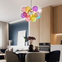 Beypan Mini Colored Glass Goble Bubble Pendant Lights 3Light Balloon Ball Kids Chandeliers Cartoon Modern Ceiling Light Fixture