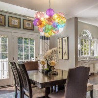 Beypan Mini Colorful Glass Goble Bubble Pendant Lights 5Light Balloon Ball Kids Chandeliers Mini Modern Stylish Ceiling Light F