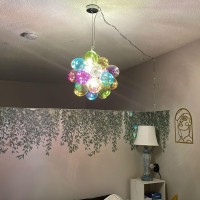 Beypan Mini Colorful Glass Goble Bubble Pendant Lights 5Light Balloon Ball Kids Chandeliers Mini Modern Stylish Ceiling Light F