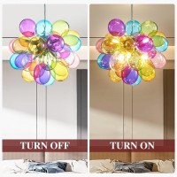 Beypan Mini Multicolor Glass Bubble Chandelier Goble Pendant Lights 6Light Balloon Ball Kids Chandeliers Modern Ceiling Light F