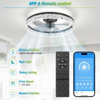 Jofios Ceiling Fans With Lights 197In Black Flush Mount Fandelier Ceiling Fans With Lights And Remote 3000K6000K Dimmable Mo