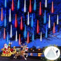 Solar Christmas Decorations Lights Outdoor Total 18 Tubes 432 Led Meteor Shower Lights Plug In Snow Cascading String Lights In