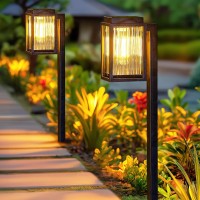 Solar Pathway Lights Outdoor 2 Pack Eleclink Larger Bright Solar Lights For Outside Auto Onoff Waterproof Solar Powered Outdo