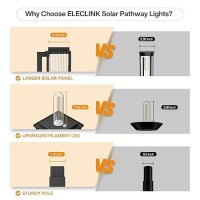 Solar Pathway Lights Outdoor 2 Pack Eleclink Larger Bright Solar Lights For Outside Auto Onoff Waterproof Solar Powered Outdo