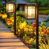 Solar Pathway Lights Outdoor 2 Pack Eleclink Larger Bright Solar Lights For Outside Auto Onoff Waterproof Solar Powered Outdo