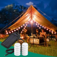 Anpro Solar Camping String Lights 17Ft Ultra Long String With 10Leds Multicolor 7 Light Colors Solar Powered With 5 Light Mo