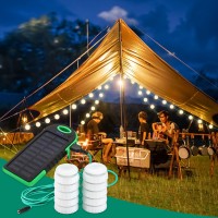 Anpro Solar Camping String Lights 17Ft Ultra Long String With Warm White 10Leds Solar Powered And Usb Rechargeable Light With