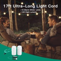 Anpro Camping String Light 17Ft Ultra Long String 10 Warm White Leds Usb Powered Light With Adjustable Brightness And 7 Light M