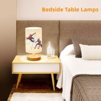 Lesejinyu Bedside Night Table Lamp For Bedroom3 Color Dimmable Kids Small Nightstand Light Lamp With Usb Ports And Round Fabric