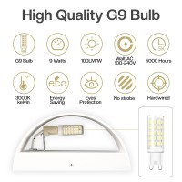 Aiilsmp 8 Pack White Led Wall Sconces Light Hardwired Wall Sconces Indoor Up And Down Wall Sconce Cool White 6000Kwith G9 Bulbs