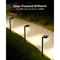 Sunco 6 Pack 2W Led Solar Pathway Walkway Backyard Garden Patio Residential Ambient Decorative Outdoor Lightmd4 120 Lumens Se