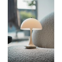 Cordless Mushroom Table Lamp,Retro Mushroom Lamp,3000Mah Battery Nightstand Lamp,3 Level Dimmable Small Table Lamp,3W Led Table Light Rechargeable,Retro Bedside Lamp For Bedroom,Living Room(White)