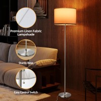 Velxee Floor Lamp Modern Standing Lamps For Living Room With Led Bulb 3 Color Temperature Simple Design Tall Lamps With Pull C