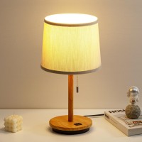 Visdanfo Modern Table Lamp For Bedroom Desk Lamp With Usb Port Fabric Shade 3 Brightness Levels Nightstand Lamps For Living Ro