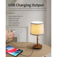 Visdanfo Modern Table Lamp For Bedroom Desk Lamp With Usb Port Fabric Shade 3 Brightness Levels Nightstand Lamps For Living Ro