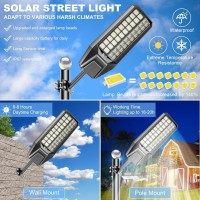 Jadisi 2Pack 8000W Solar Street Light 600000 Lumens Dusktodawn Waterproof Ideal For Commercial Outdoor Parking Lots