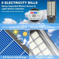 Jadisi 2Pack 8000W Solar Street Light 600000 Lumens Dusktodawn Waterproof Ideal For Commercial Outdoor Parking Lots