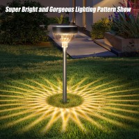 Wihtu Bright Solar Pathway Lights Outdoor Waterproof 6 Pack Color Changing Garden Light Solar Powered For Outside Ground Lan