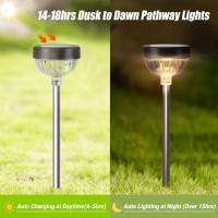 Wihtu Bright Solar Pathway Lights Outdoor Waterproof 6 Pack Color Changing Garden Light Solar Powered For Outside Ground Lan