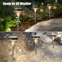 Wihtu Bright Solar Pathway Lights Outdoor Waterproof 6 Pack Color Changing Garden Light Solar Powered For Outside Ground Lan