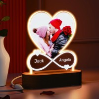 Yuyugo Personalised Photo Gifts Picture Frame Custom Night Light Heart Photo Lamp,Personalised Gifts For Her Him - Customised Wedding Gifts Valentine Gift Memorial Gifts