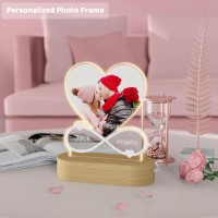 Yuyugo Personalised Photo Gifts Picture Frame Custom Night Light Heart Photo Lamp,Personalised Gifts For Her Him - Customised Wedding Gifts Valentine Gift Memorial Gifts