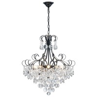 Anjiadengshi Crystal Chandelier K9 Crystal Lighting Chandelier For Living Room 10 E12 Bulbs High 276 In X Diameter 228 In Bla