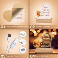 Ryotkik Inspirational Night Lamp With Pooh Bear Cartoon Design Night Light Inspirational Gifts For Birthday Christmas Graduatio