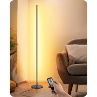 Edishine Led Corner Floor Lamp With Remote 575 Minimalist Dimmable Mood Lighting Standing Tall Floor Lamp For Living Room