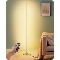 Edishine Led Corner Floor Lamp With Remote 575 Minimalist Dimmable Light Standing Tall Lamp For Living Room Bedroom Offic