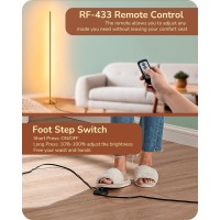 Edishine Led Corner Floor Lamp With Remote 575 Minimalist Dimmable Light Standing Tall Lamp For Living Room Bedroom Offic