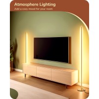 Edishine Led Corner Floor Lamp With Remote 575 Minimalist Dimmable Light Standing Tall Lamp For Living Room Bedroom Offic