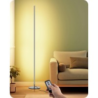 Edishine Led Corner Floor Lamp With Remote 575 Minimalist Dimmable Slim Light Standing Tall Mood Lamp For Living Room Bedr