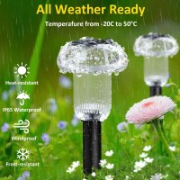 Lianglome Solar Pathway Lights Outdoor Red Yellow Green 3 Colors 6Pk Mushroom Solar Pathway Lights Ip65 Waterproof Solar Light