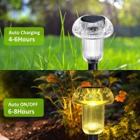 Lianglome Solar Pathway Lights Outdoor Red Yellow Green 3 Colors 6Pk Mushroom Solar Pathway Lights Ip65 Waterproof Solar Light