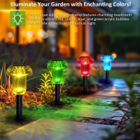 Lianglome Solar Garden Lights Outdoor Red Yellow Bule Green 4 Colors 12 Pack Mushroom Solar Pathway Lights Ip65 Waterproof Sol