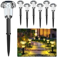 Lianglome Solar Outdoor Lights 6Pk Warm White Mushroom Solar Pathway Lights Ip65 Waterproof Solar Lights For Outside Patio Dec