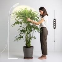 Indoor Grow Light 20 Watt Full Spectrum Led Plant Growth Light With Stand Adjustable Height With Timer 3912 Hrs White Led P