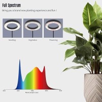 Indoor Grow Light 20 Watt Full Spectrum Led Plant Growth Light With Stand Adjustable Height With Timer 3912 Hrs Black Led P