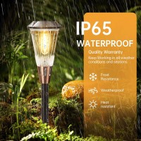 Bitpott Solar Pathway Lights Outdoor 8 Pack Bright Solar Lights Outdoor Garden 2Color Adjustable Ip65 Waterproof Auto Onoff