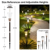 Bitpott Solar Pathway Lights Outdoor 8 Pack Bright Solar Lights Outdoor Garden 2Color Adjustable Ip65 Waterproof Auto Onoff