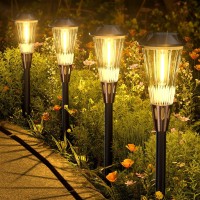 Solar Walkway Lights Outdoor 6 Pack Bright Pathway Lights Solar Powered 2Color Adjustable Auto Onoff Ip65 Waterproof Solar P