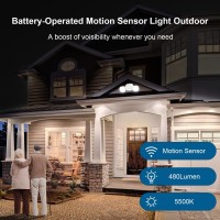 Moragin Batteryoperated Motion Sensor Lights Outdoor Wireless Led Flood With Detector Activated Security Lightfor Outside Hous