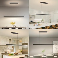 Lannlker Led Linear Pendant Lights 47In Island Lighting Fixture 3000K6000K Dimmable Chandelier Lamp For Kitchen Dining Room P