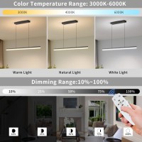 Lannlker Led Pendant Lights 47In Modern Island Light Dimmable With Remote Control 3000K6000K Adjustable Color Temperature Cha