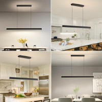 Lannlker Modern Led Pendant Lights 59In Island Light With Remote Control 3000K6000K Dimmable Adjustable Color Temperature Cha