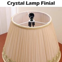 Asjeumt 2Pcs Lamp Shade Light Bulb Clip Adapter Kit Black Lampshade Holder Adapter With Crystals Top Finial No Harp Required